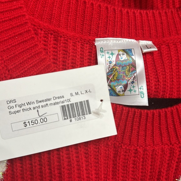 Queen of Sparkles Go Fight Win Sweater Tank Dress size Large - Picture 8 of 8